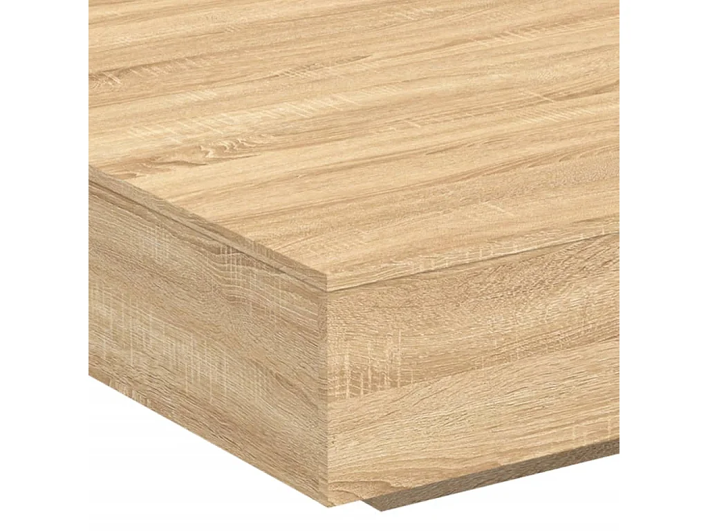 Table basse avec lumières LED chêne sonoma 100x100x31 cm