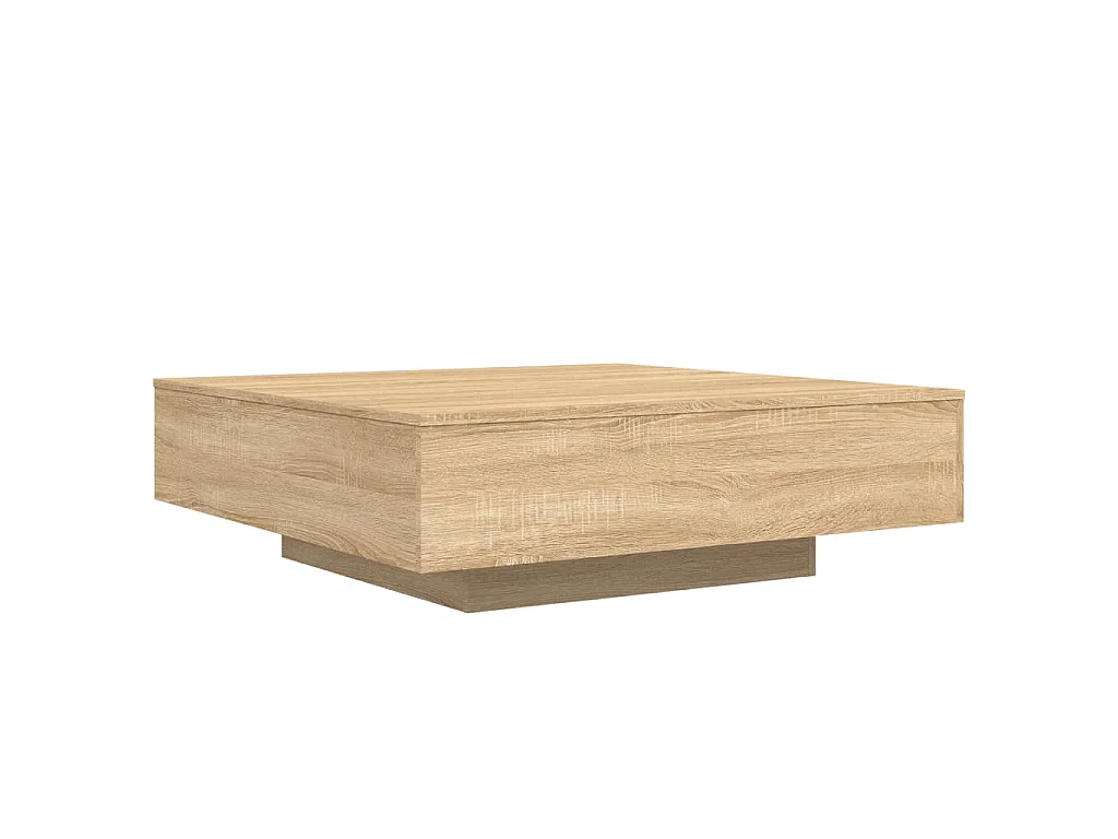 Table basse avec lumières LED chêne sonoma 100x100x31 cm