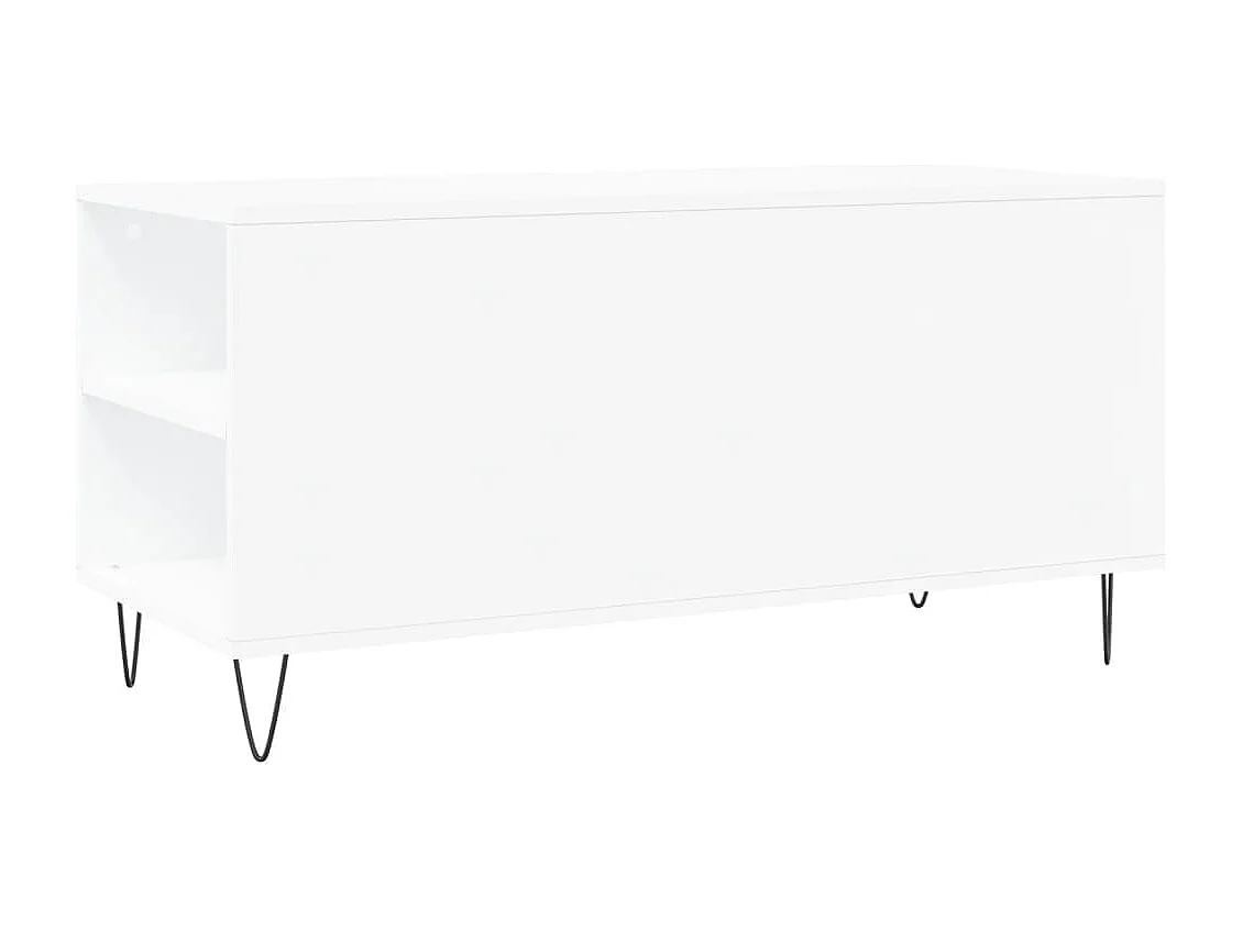Tavolino da Salotto Bianco 102x44,5x50 cm in Legno Multistrato