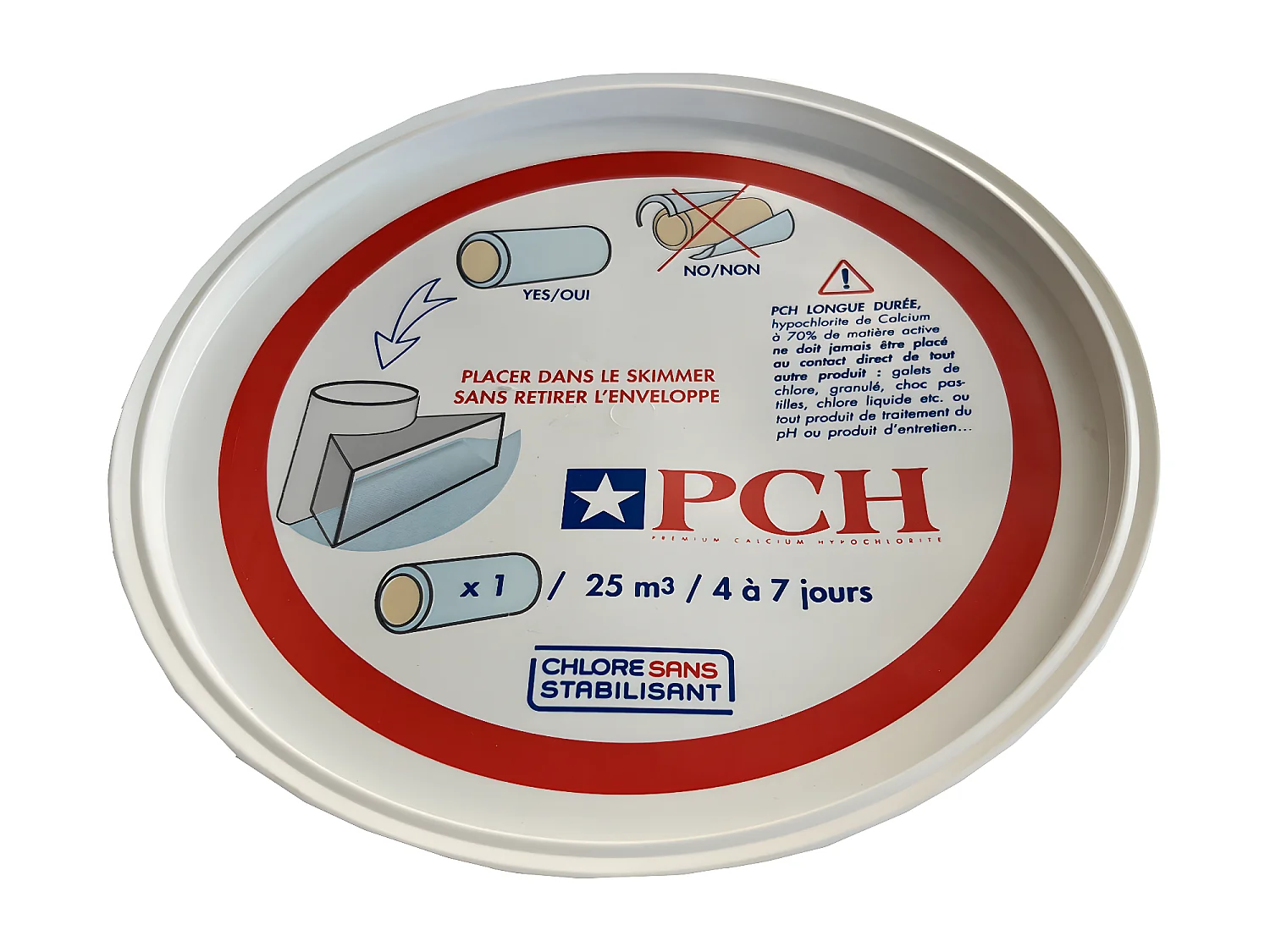 Pch Chlore lent stick 300g 5.1kg - hypochlorite calcium longue duree