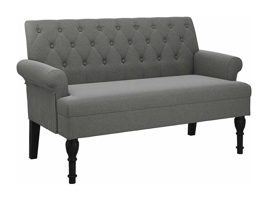 Banc avec dossier Gris foncé 120 x 62 x 75,5 cm Tissu