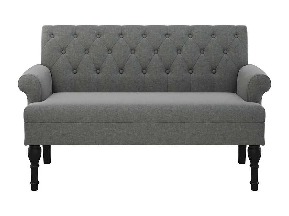 Banc avec dossier Gris foncé 120 x 62 x 75,5 cm Tissu