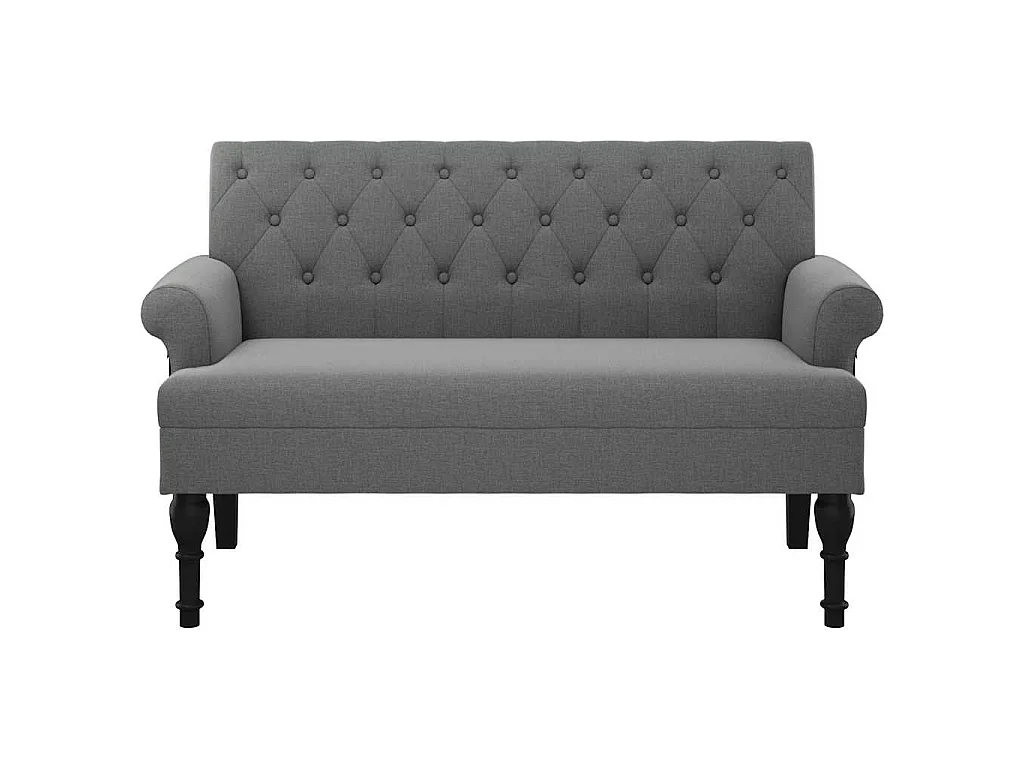 Panca con schienale grigio scuro 120x62x75,5 cm in tessuto