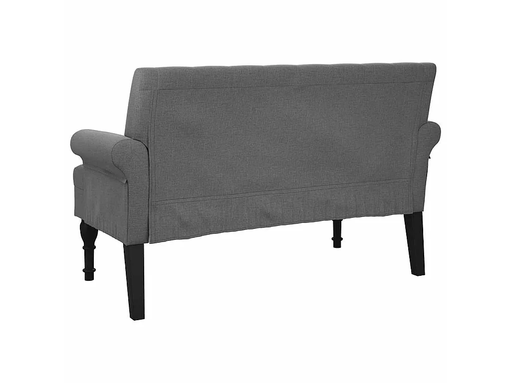 Panca con schienale grigio scuro 120x62x75,5 cm in tessuto