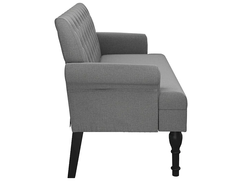 Panca con schienale grigio scuro 120x62x75,5 cm in tessuto