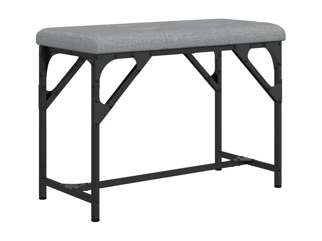 Banco de jantar 62x32x45 cm aço e tecido cinzento-claro