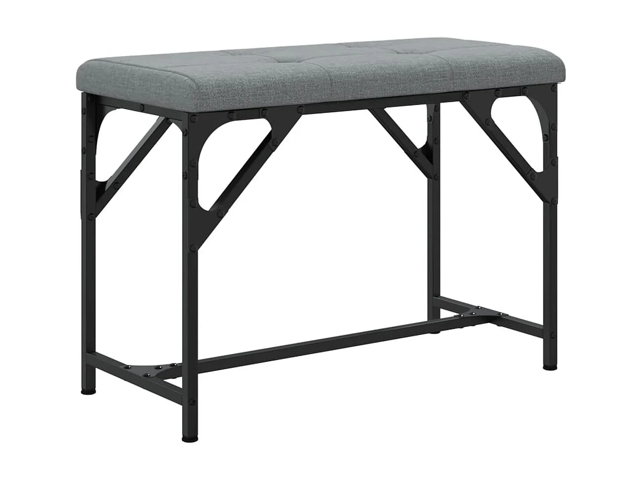 Banco de jantar 62x32x45 cm aço e tecido cinzento-claro