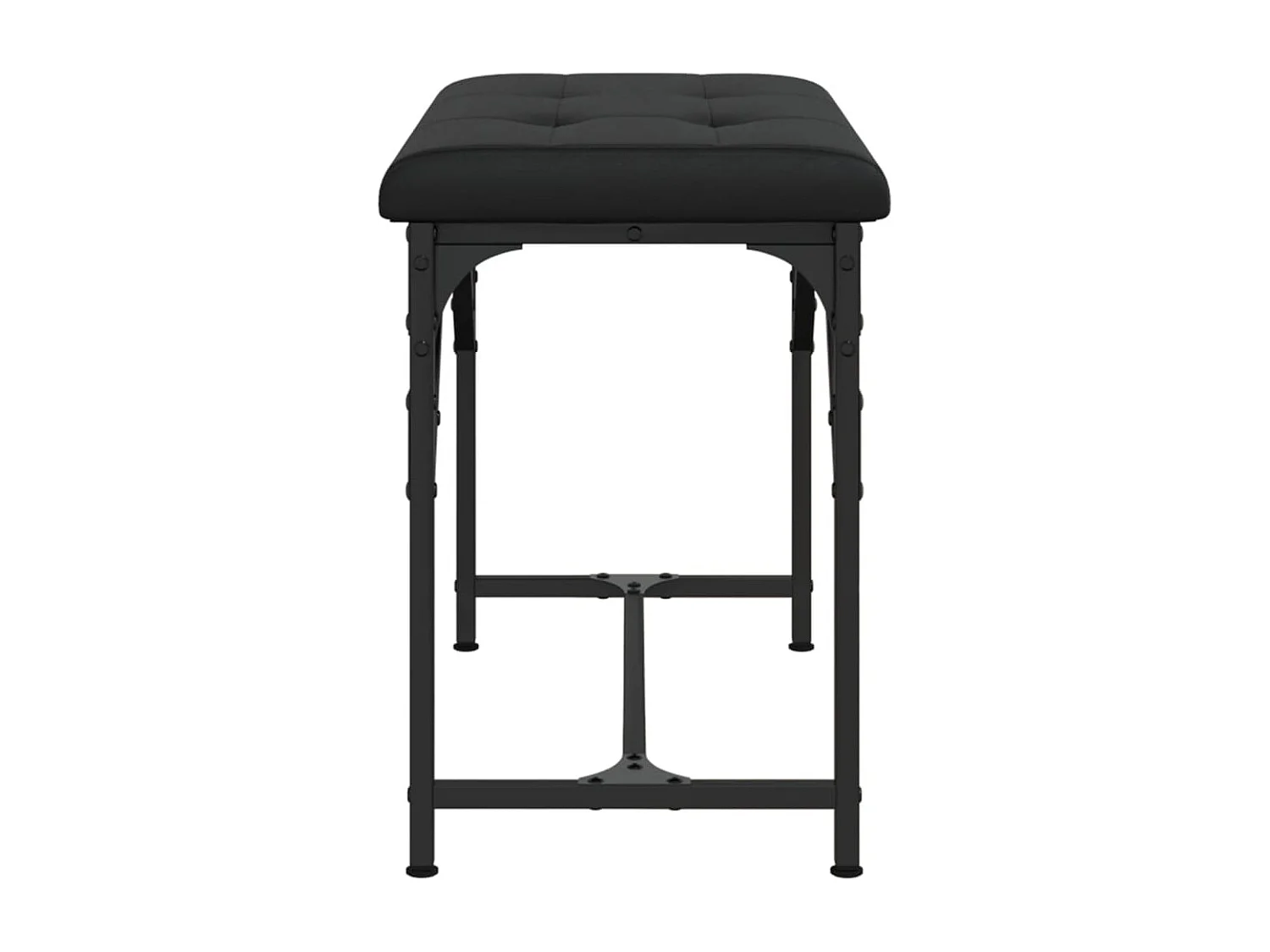 Banc à manger noir 62x32x45 cm acier et similicuir