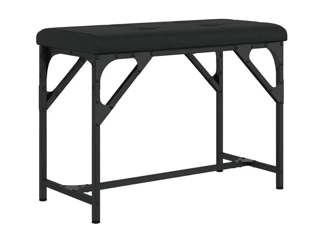 Banc à manger noir 62x32x45 cm acier et similicuir