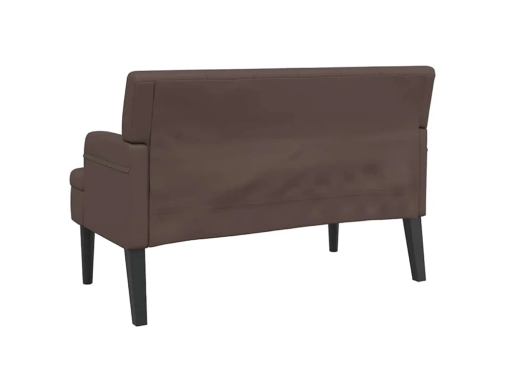 Bankje met rugleuning 112x65,5x75 cm kunstleer bruin