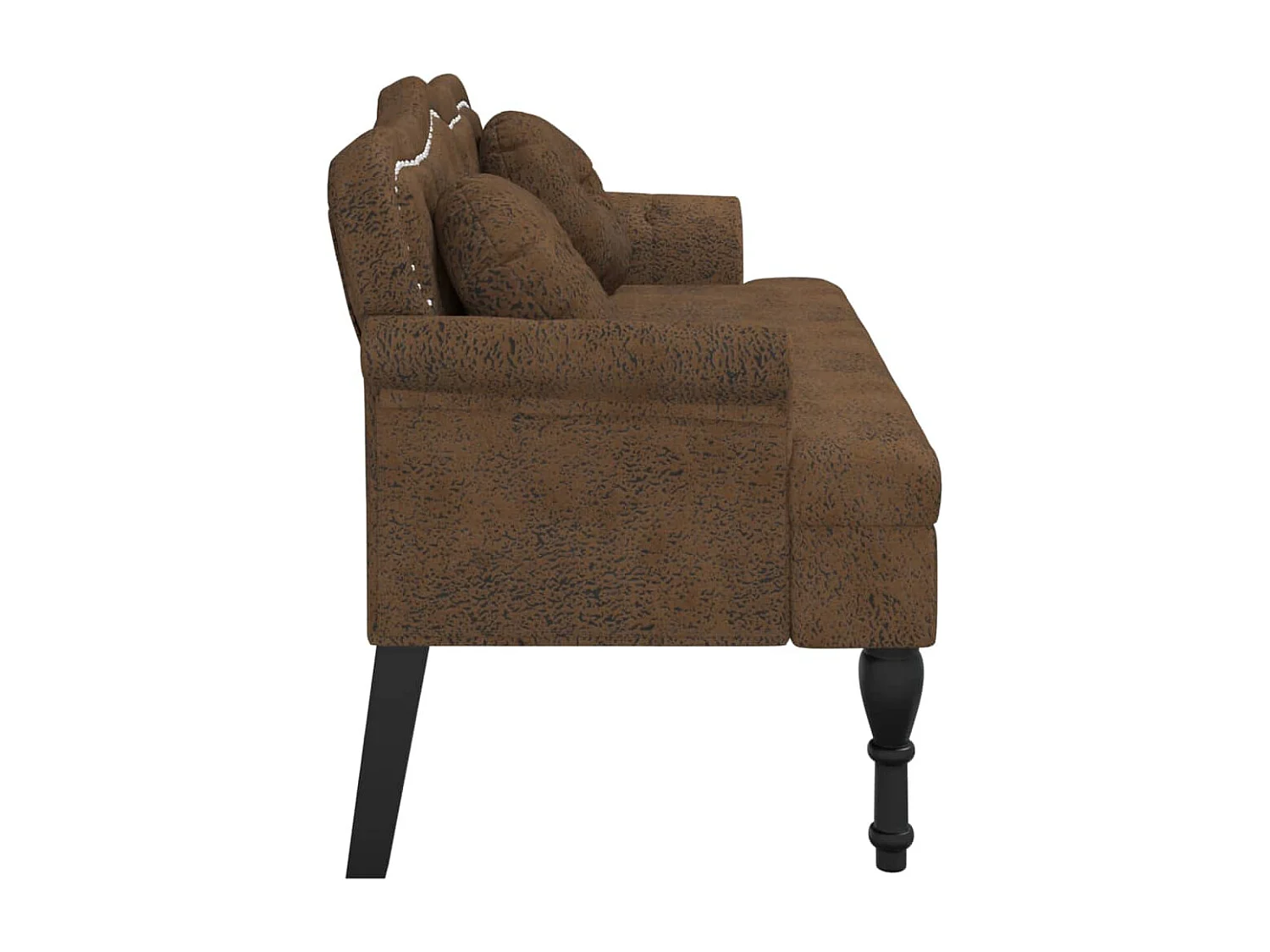 Bank mit Kissen Braun 120,5 x 65 x 75 cm Wildlederimitat