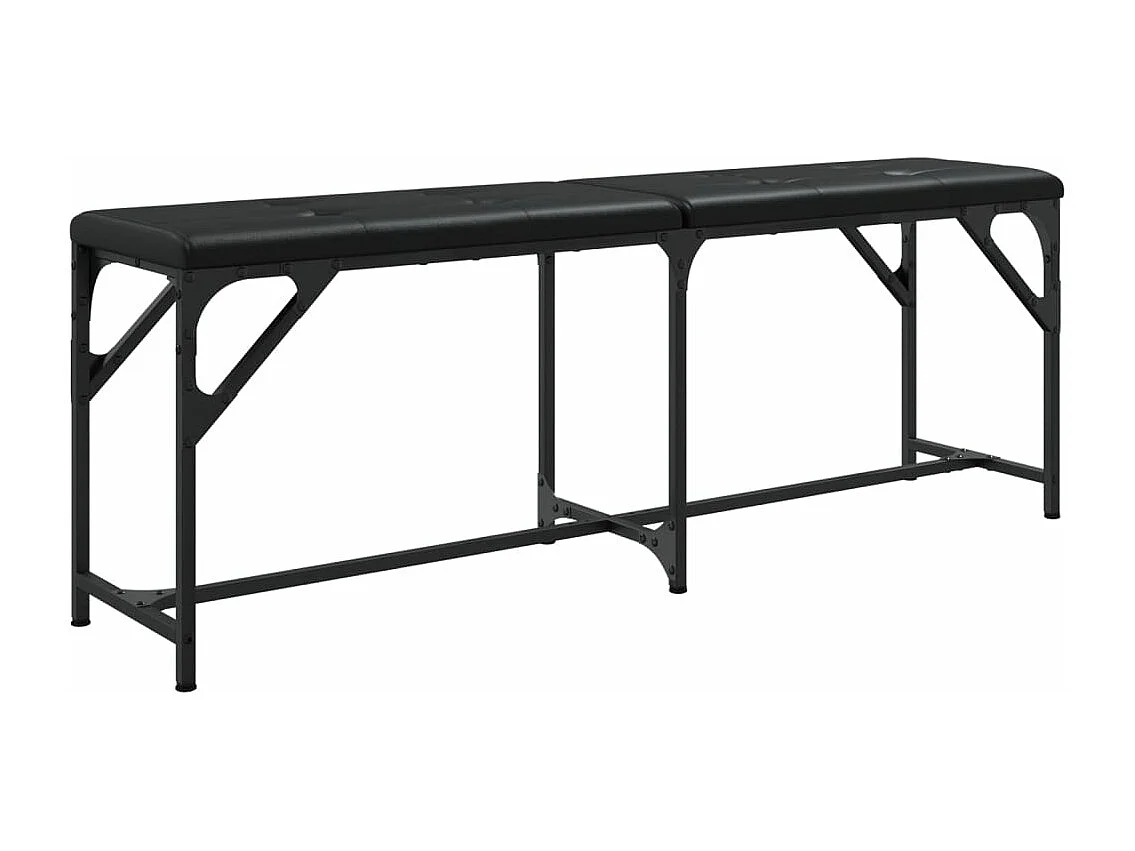 Banco de jantar 124x32x45 cm aço e couro artificial preto