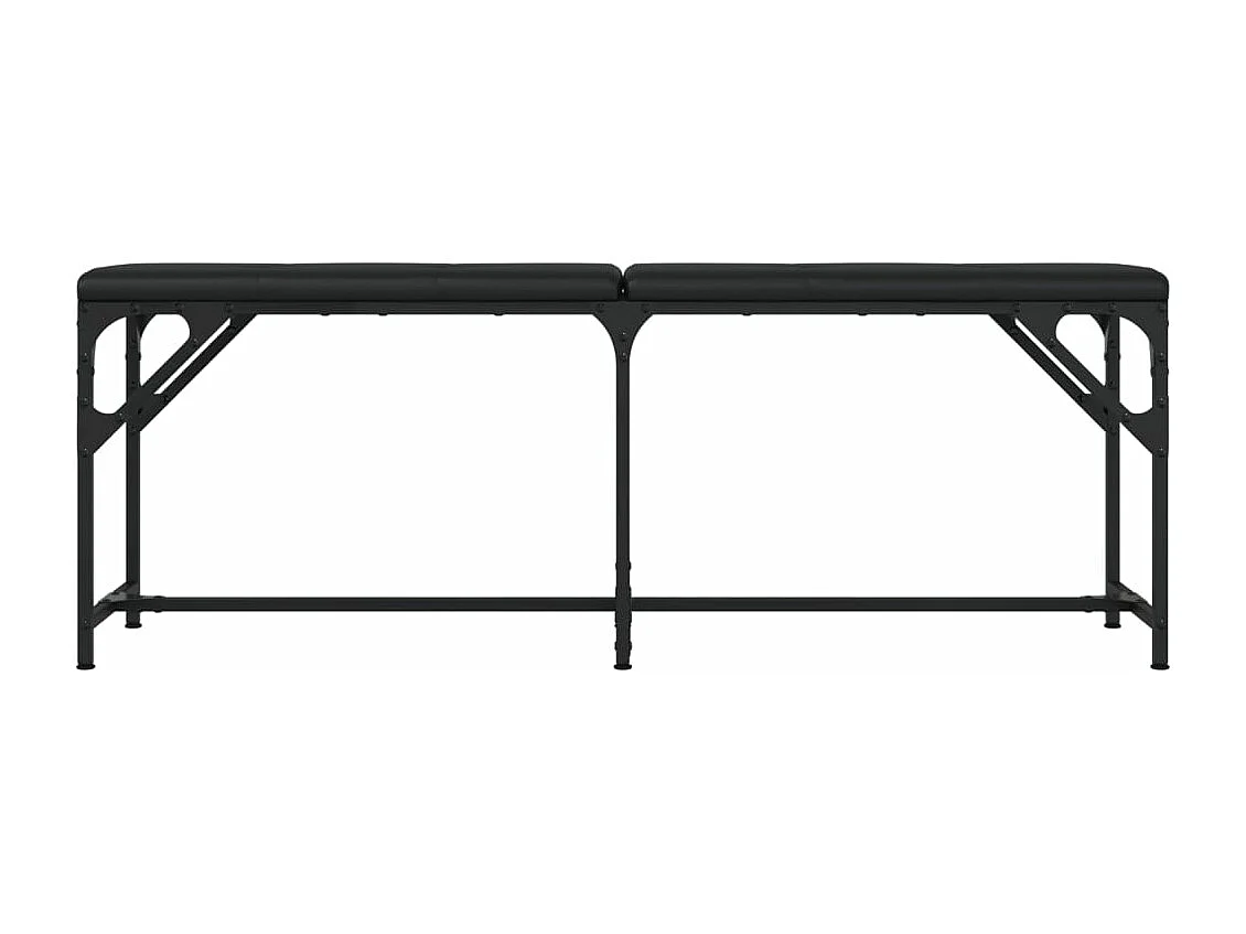 Banco de jantar 124x32x45 cm aço e couro artificial preto