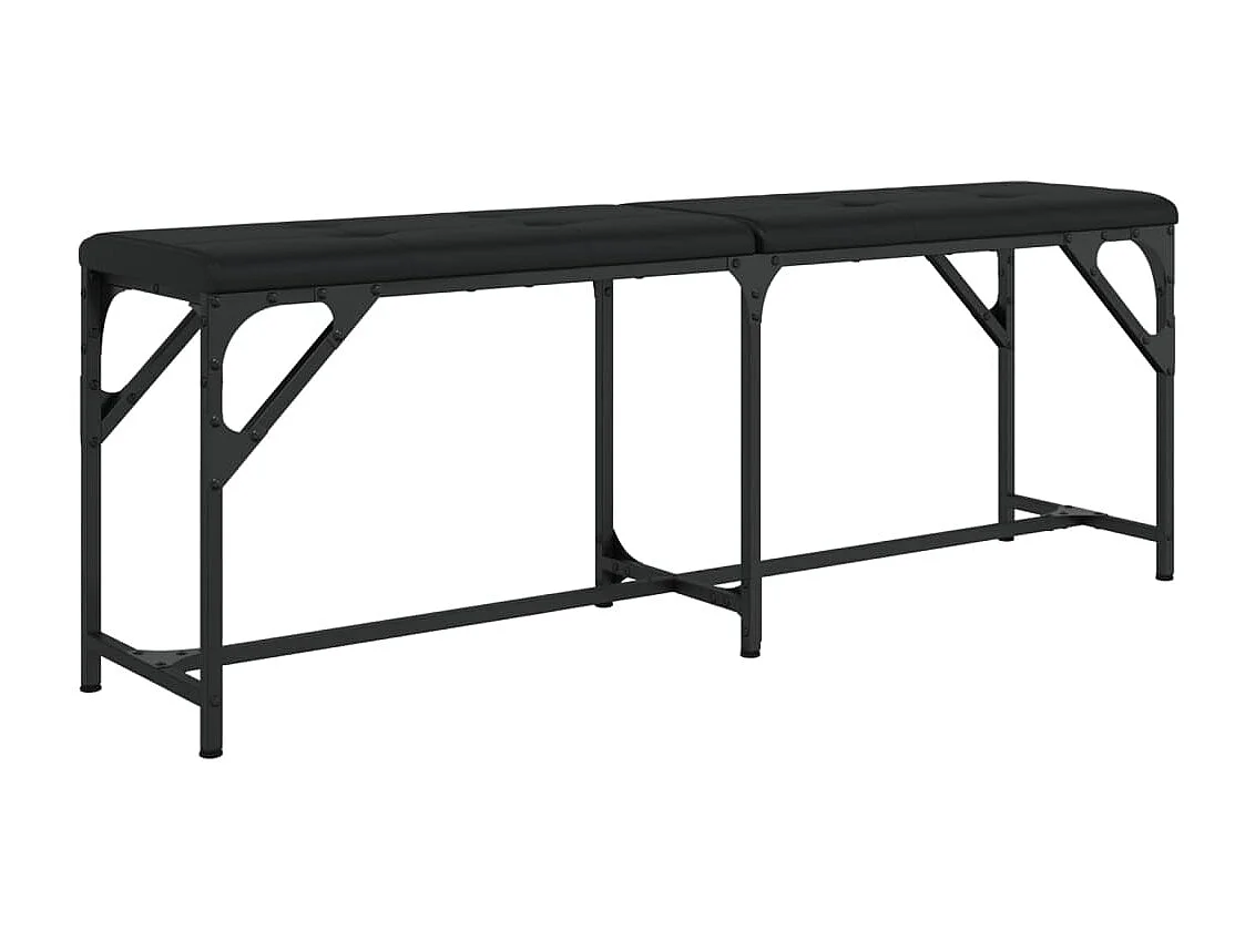 Banco de jantar 124x32x45 cm aço e couro artificial preto