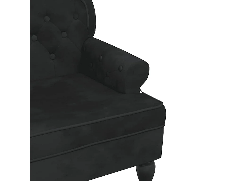 Banco con respaldo terciopelo negro 119,5x64,5x75 cm