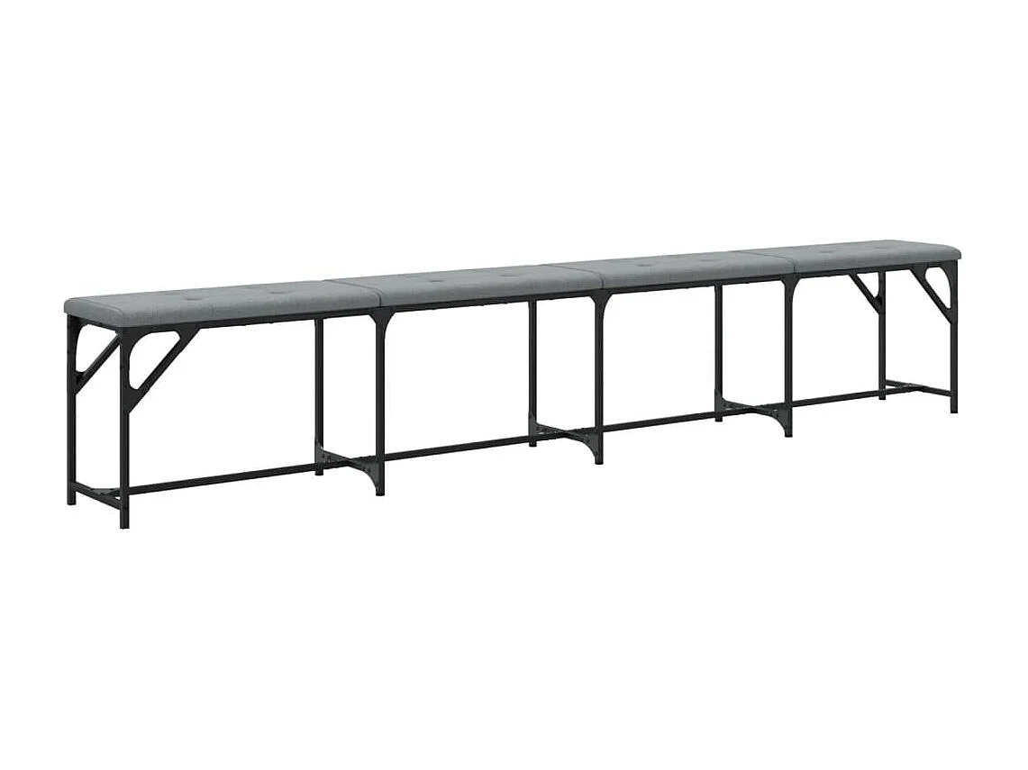 Essbank Hellgrau 248x32x45 cm Stahl und Stoff