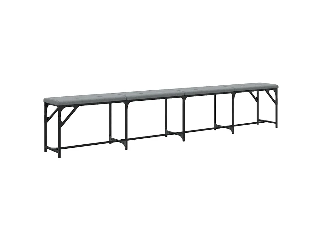 Essbank Hellgrau 248x32x45 cm Stahl und Stoff