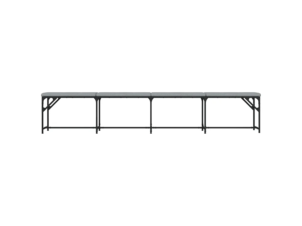 Essbank Hellgrau 248x32x45 cm Stahl und Stoff