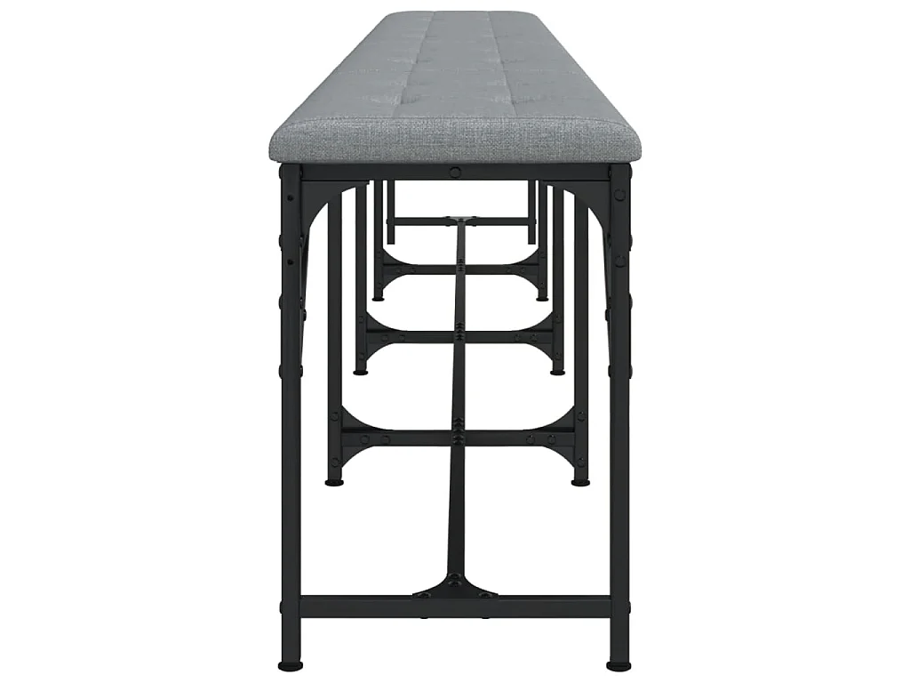 Essbank Hellgrau 248x32x45 cm Stahl und Stoff