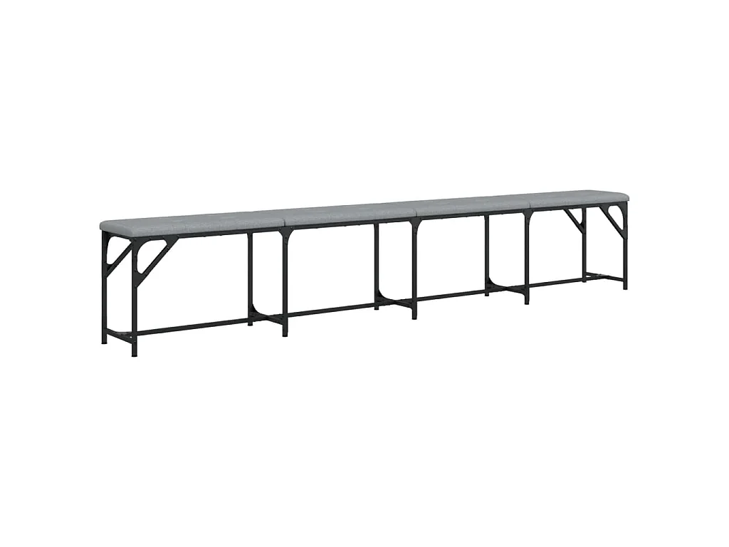 Essbank Hellgrau 248x32x45 cm Stahl und Stoff