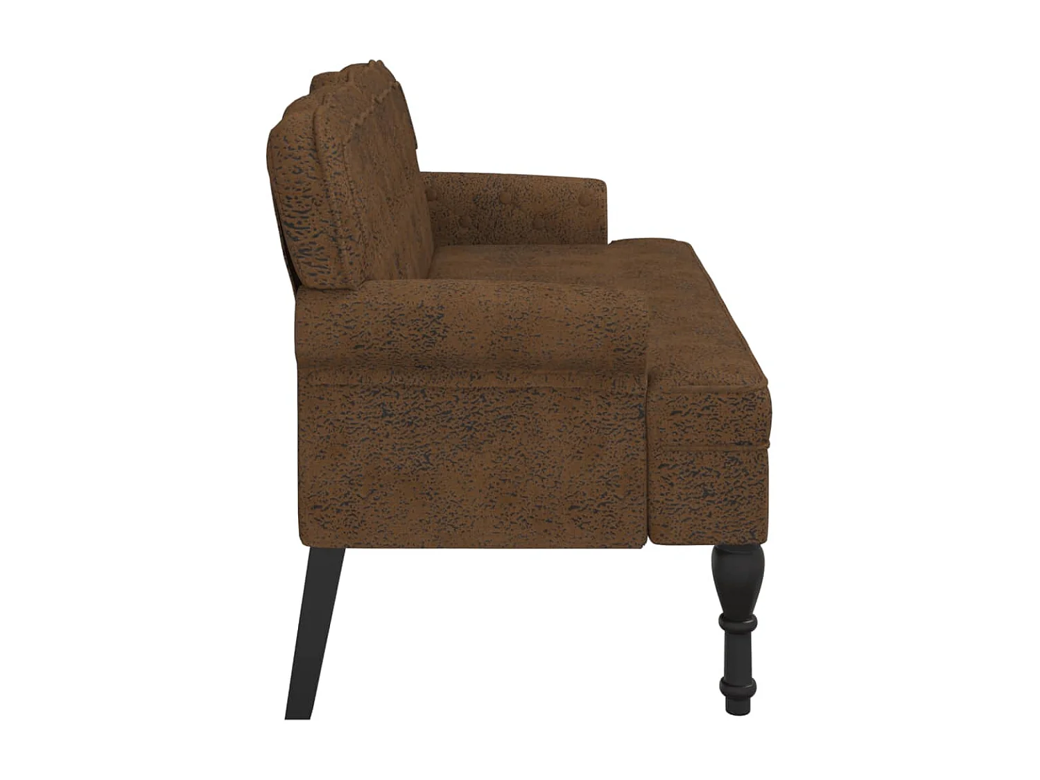 Banco con respaldo ante sintético marrón 119,5x64,5x75 cm