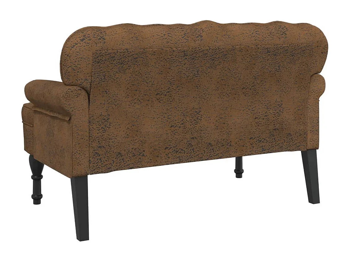 Banc avec dossier marron 119,5x64,5x75 cm similicuir daim