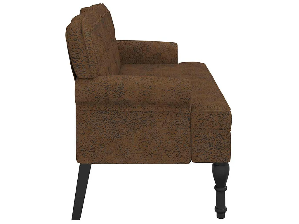 Banc avec dossier marron 119,5x64,5x75 cm similicuir daim