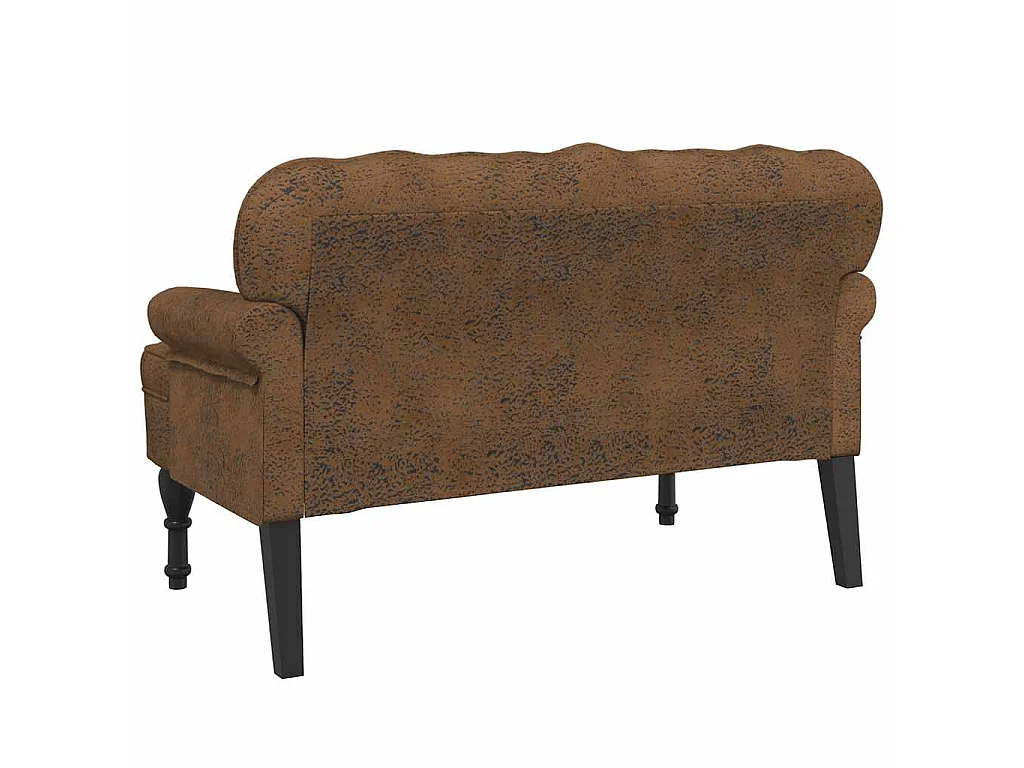 Banc avec dossier marron 119,5x64,5x75 cm similicuir daim
