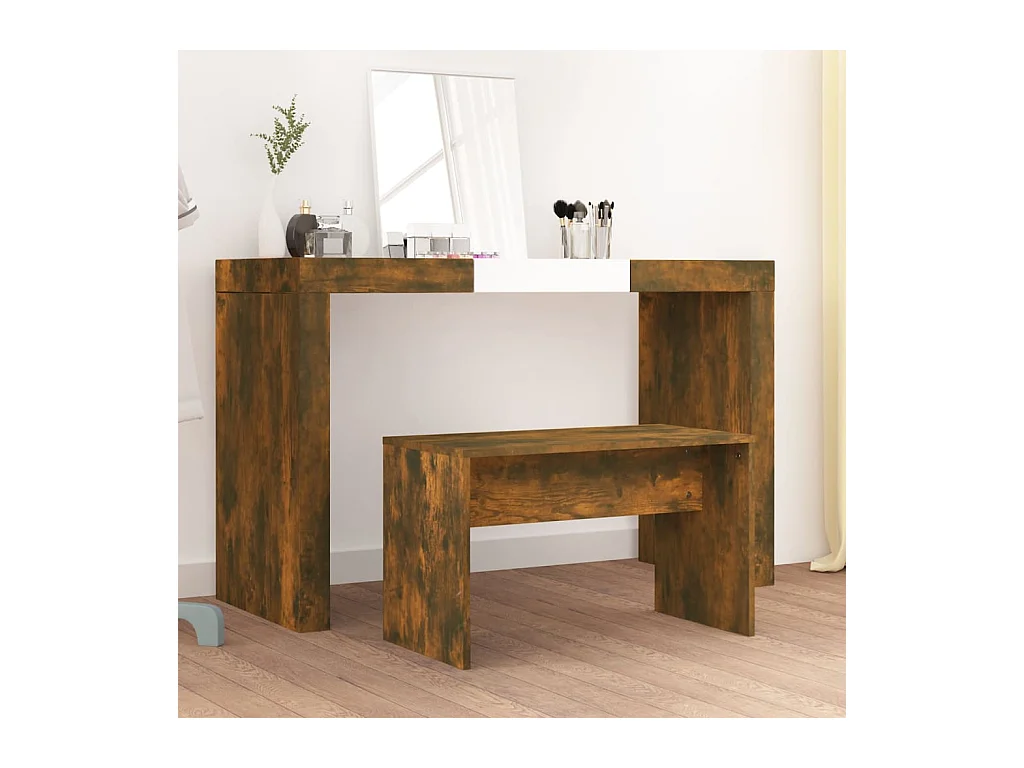 Tabouret de toilette Chêne fumé 70x35x45 cm Bois d'ingénierie