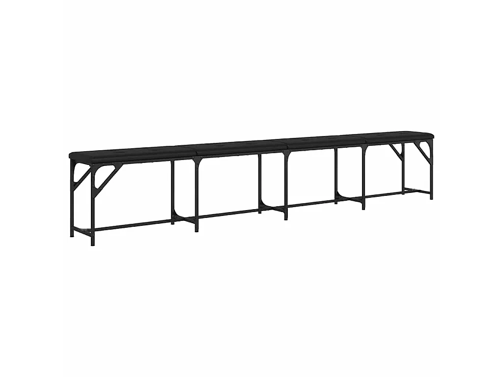 Banco de jantar 248x32x45 cm aço e couro artificial preto