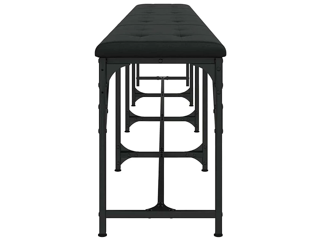 Banco de jantar 248x32x45 cm aço e couro artificial preto