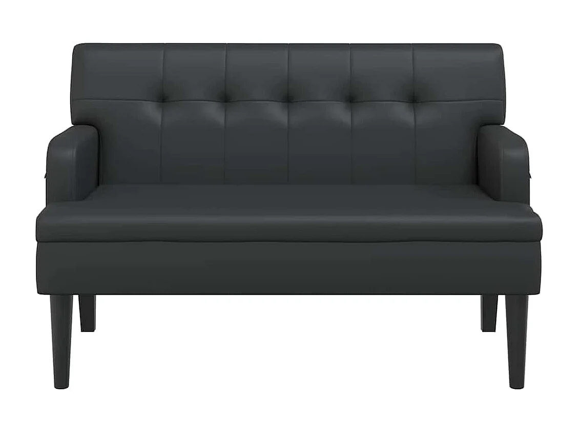 Sitzbank mit Rückenlehne Schwarz 112x65,5x75 cm Kunstleder