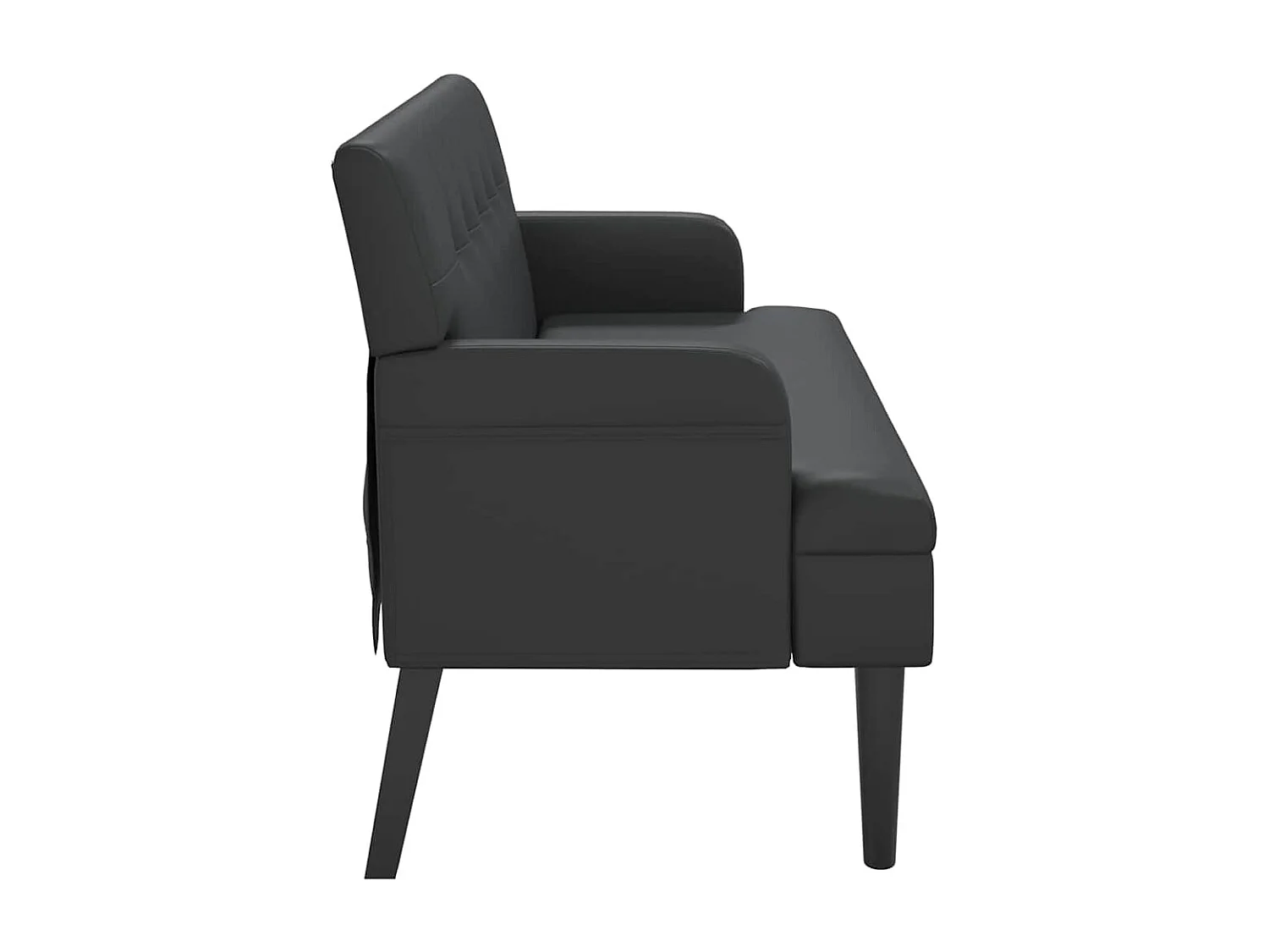 Bank met rugleuning zwart 112x65,5x75 cm kunstleer