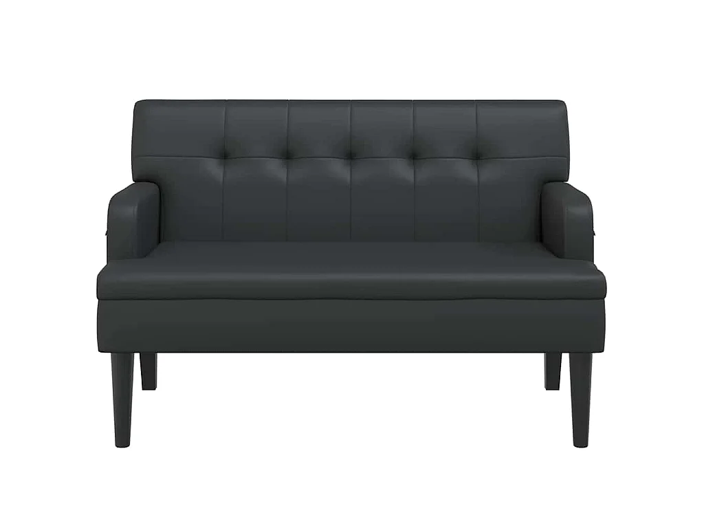 Bank met rugleuning zwart 112x65,5x75 cm kunstleer