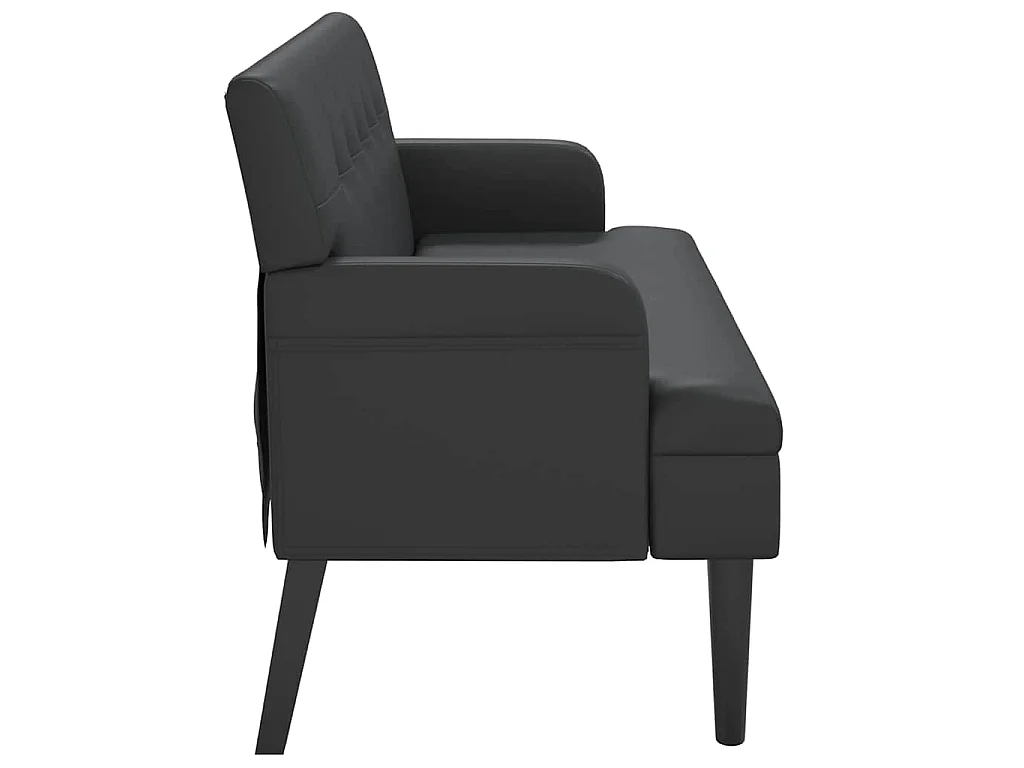 Bank met rugleuning zwart 112x65,5x75 cm kunstleer