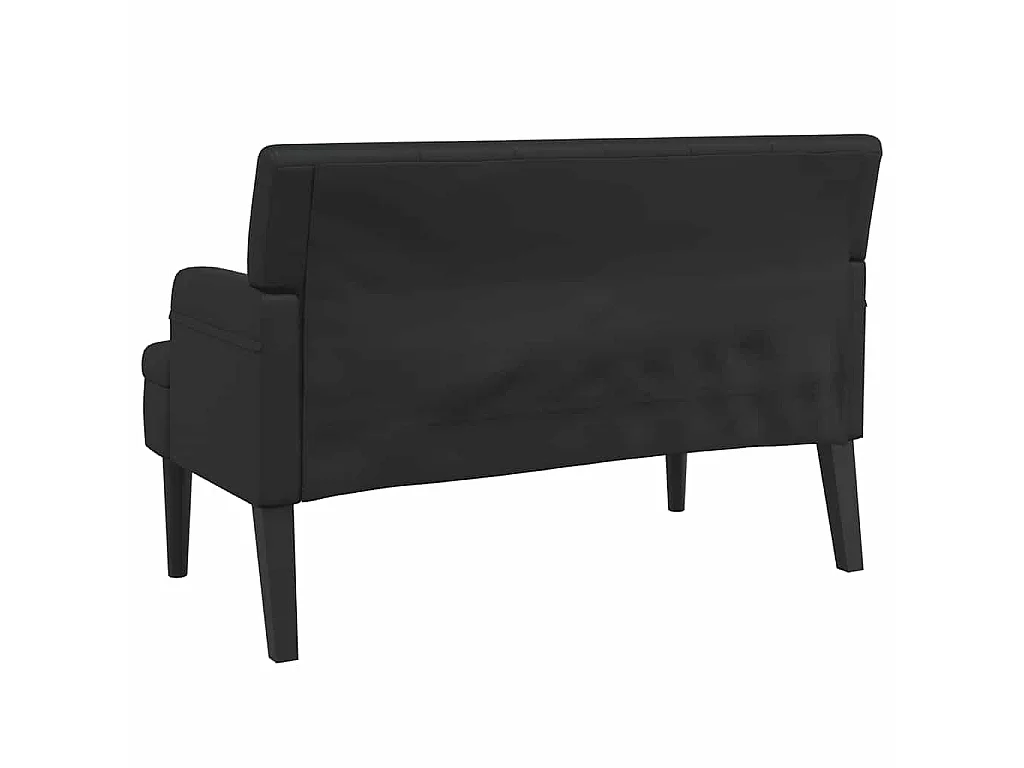 Bank mit Rückenlehne Schwarz 112x65,5x75 cm Kunstleder