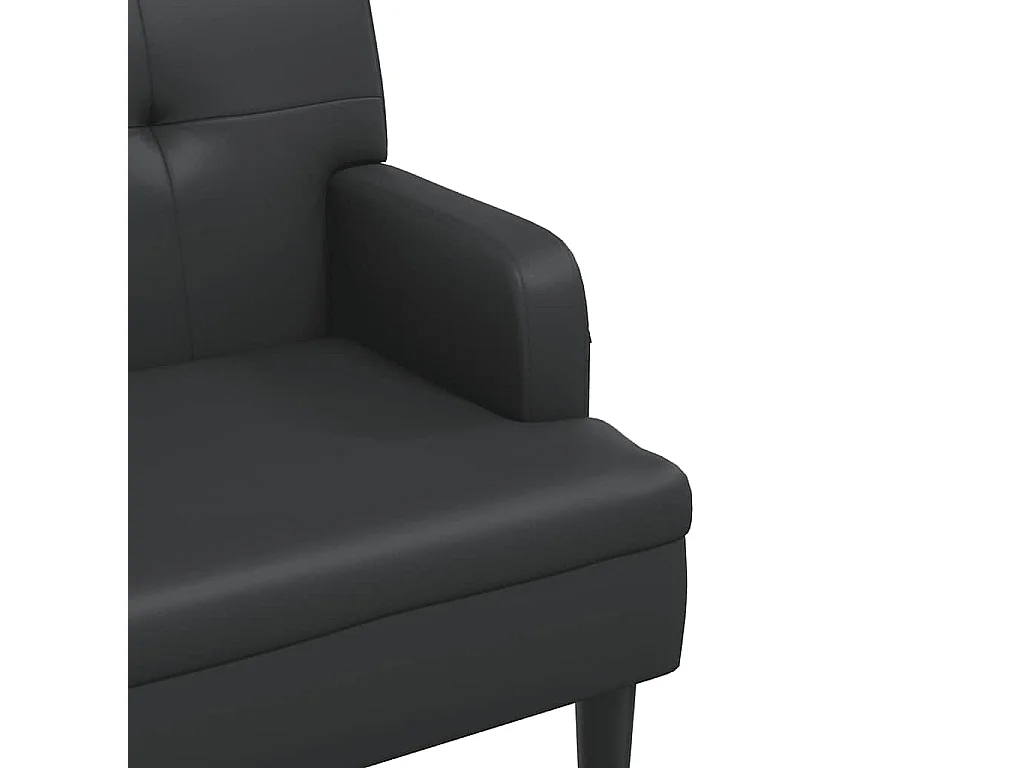 Bank mit Rückenlehne Schwarz 112x65,5x75 cm Kunstleder