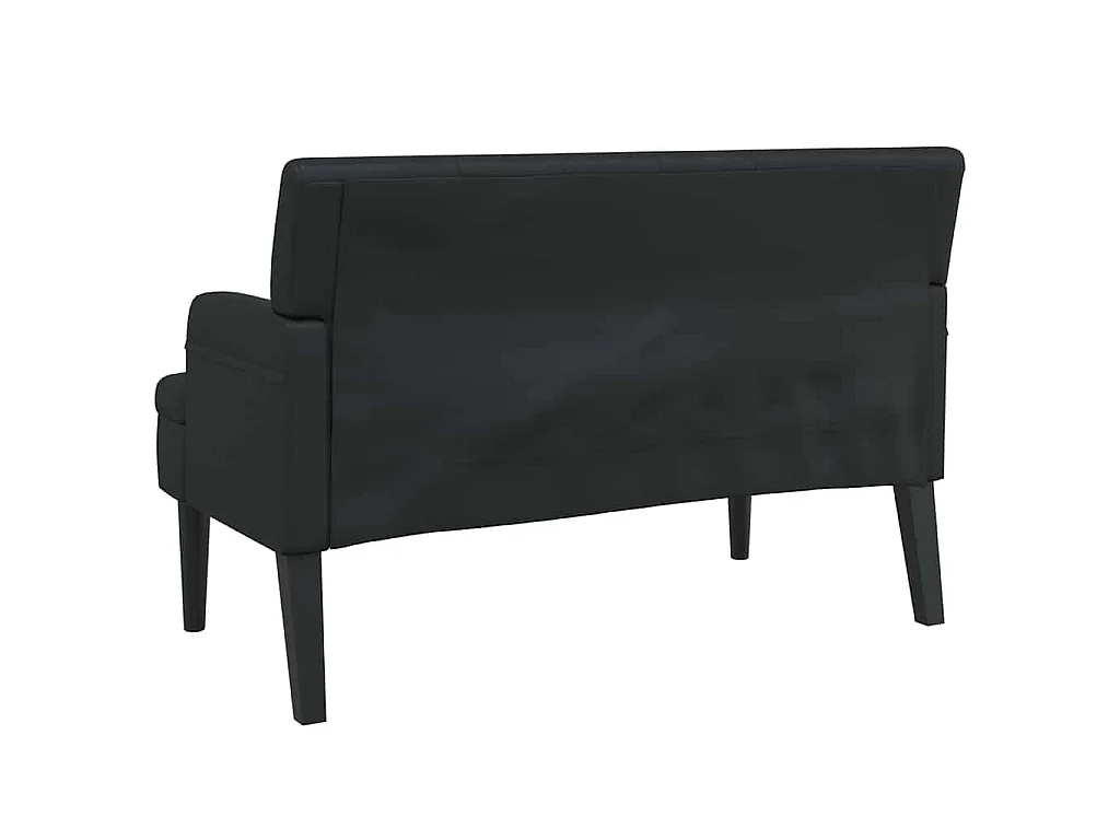 Banc avec dossier Noir 112x65,5x75 cm Similicuir