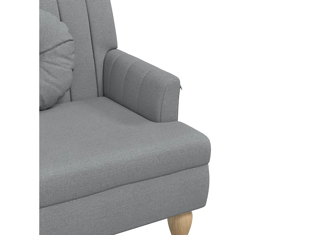 Sitzbank mit Kissen Hellgrau 113x64,5x75,5 cm Stoff