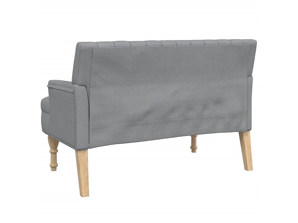 Sitzbank mit Kissen Hellgrau 113x64,5x75,5 cm Stoff