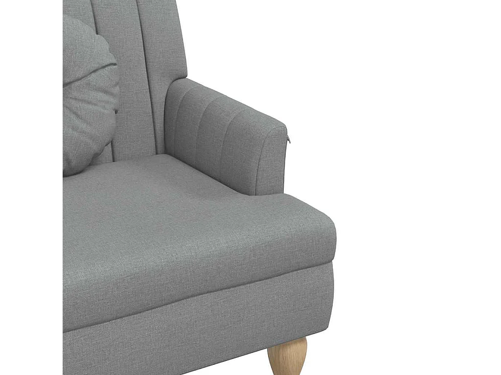 Bankje met kussens 113x64,5x75,5 cm stof lichtgrijs