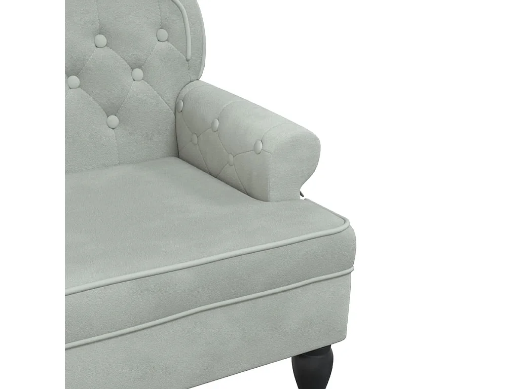 Panca con schienale grigio chiaro 119,5x64,5x75 cm in velluto