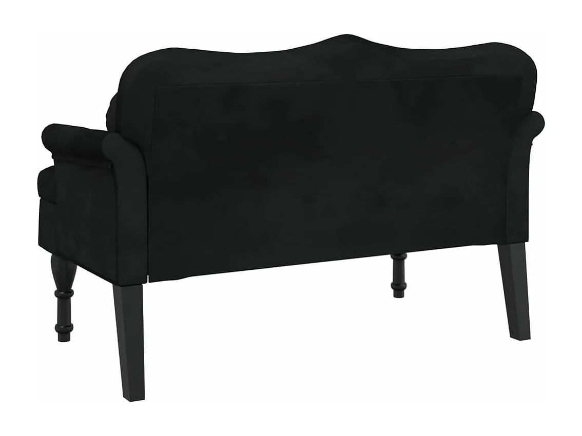 Banc avec coussins noir 120,5x65x75 cm velours