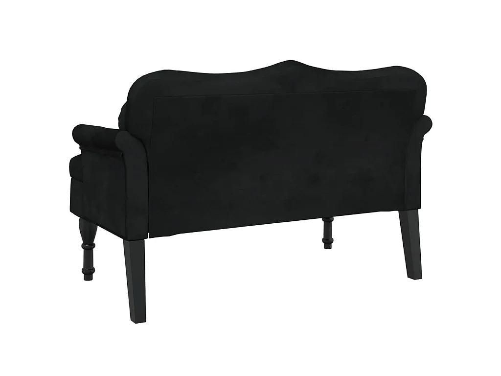 Banc avec coussins Noir 120,5x65x75 cm Velours