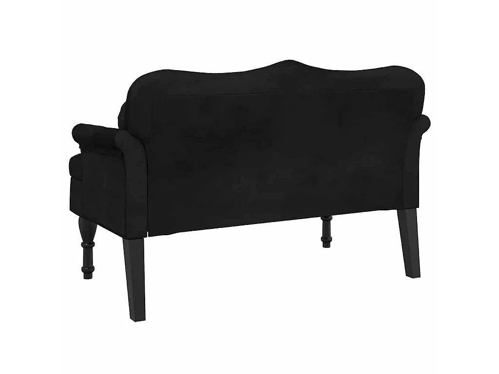 Panca con Cuscini Nera 120,5x65x75 cm Velluto