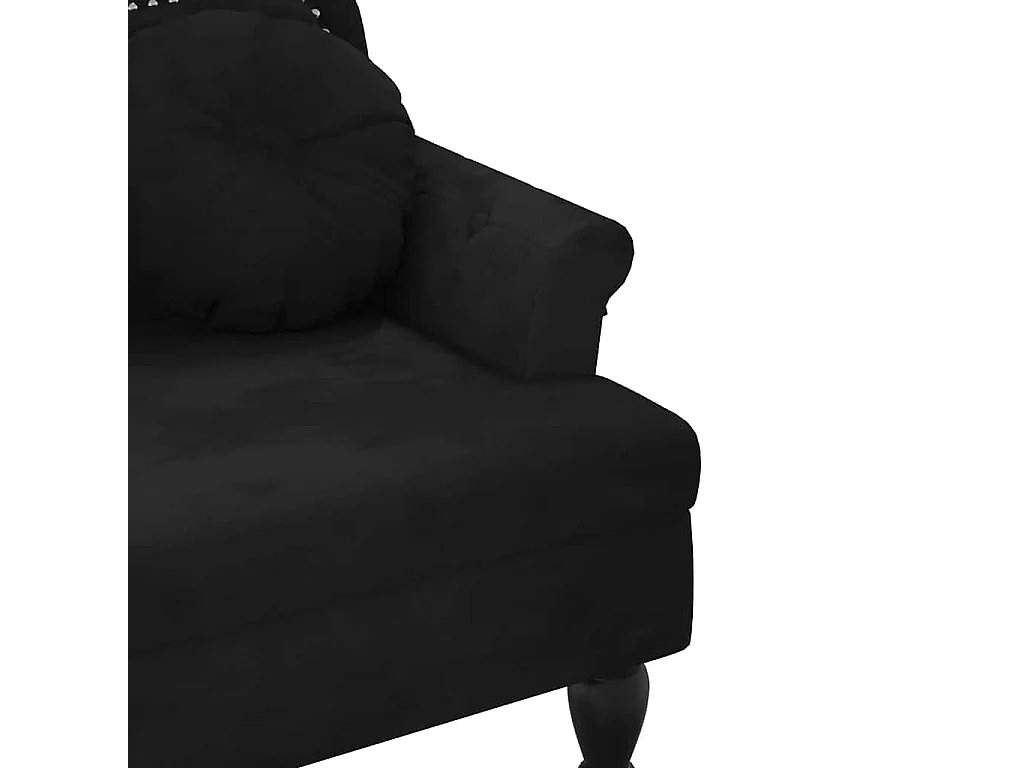 Panca con Cuscini Nera 120,5x65x75 cm Velluto
