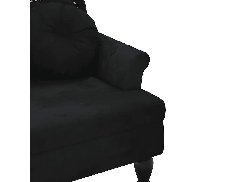 Banco con cojines Terciopelo negro 120,5x65x75 cm