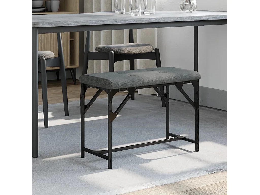 Banc à manger gris foncé 62x32x45 cm acier et tissu