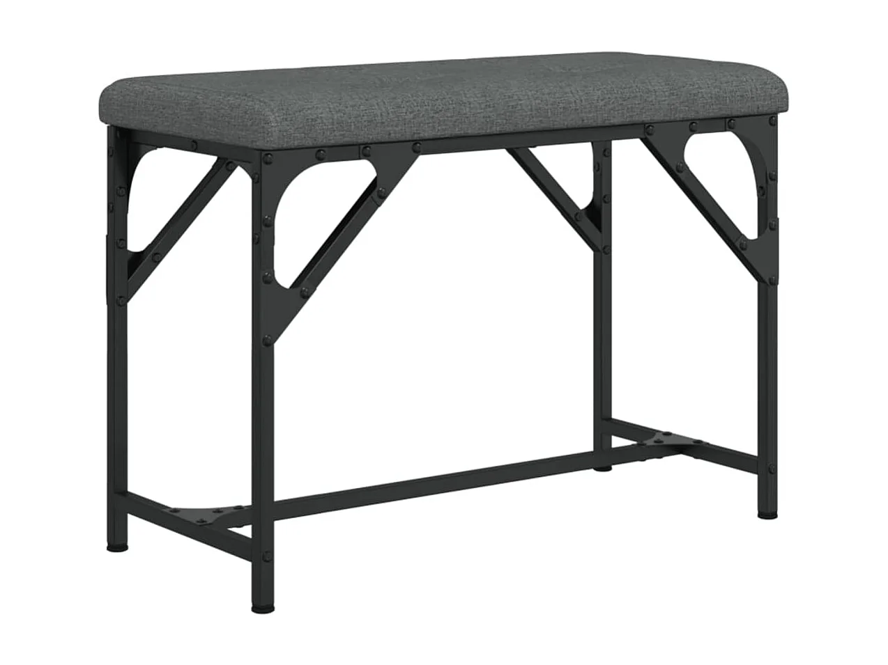 Banc à manger gris foncé 62x32x45 cm acier et tissu