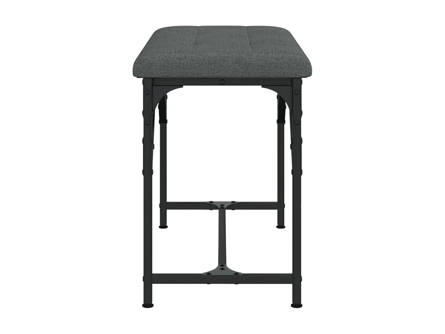 Banc à manger gris foncé 62x32x45 cm acier et tissu